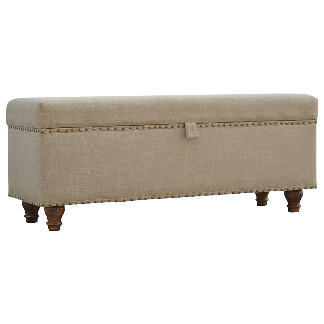 Studded Linen Lid-up Bench - Image 2