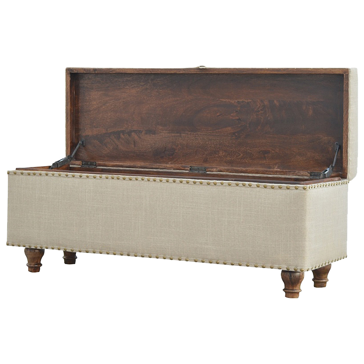 Studded Linen Lid-up Bench - Image 4