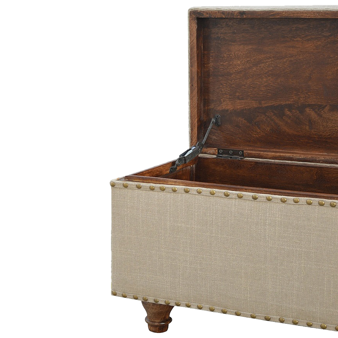 Studded Linen Lid-up Bench - Image 3