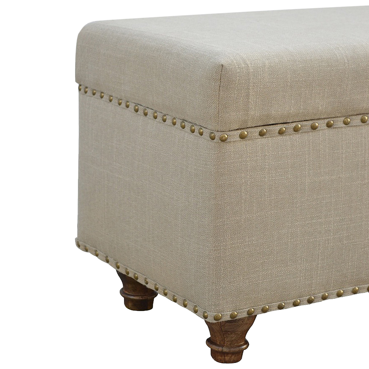 Studded Linen Lid-up Bench - Image 6