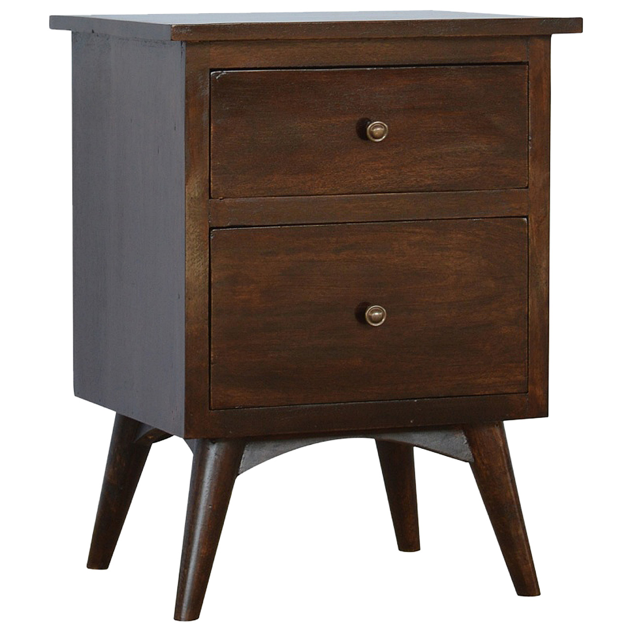 Walnut 2 Drawer Nordic Bedside - Image 2