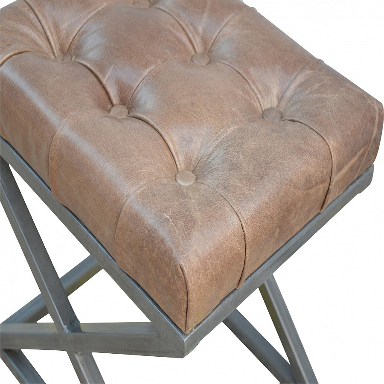 Industrial Cross Metal Coffee Table - Image 4