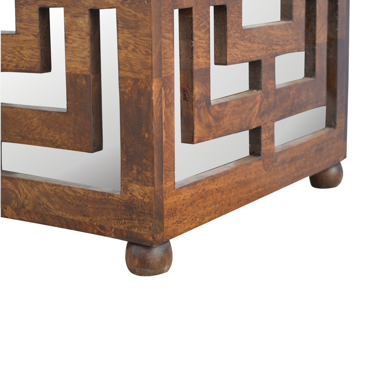 Carved Linen Seat Footstool - Image 4