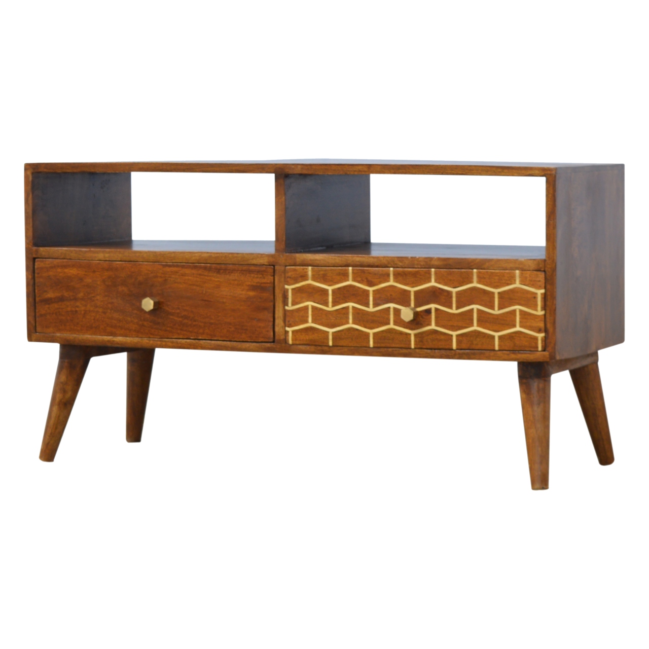 Gold Art Pattern Drawer Media Unit - Image 2