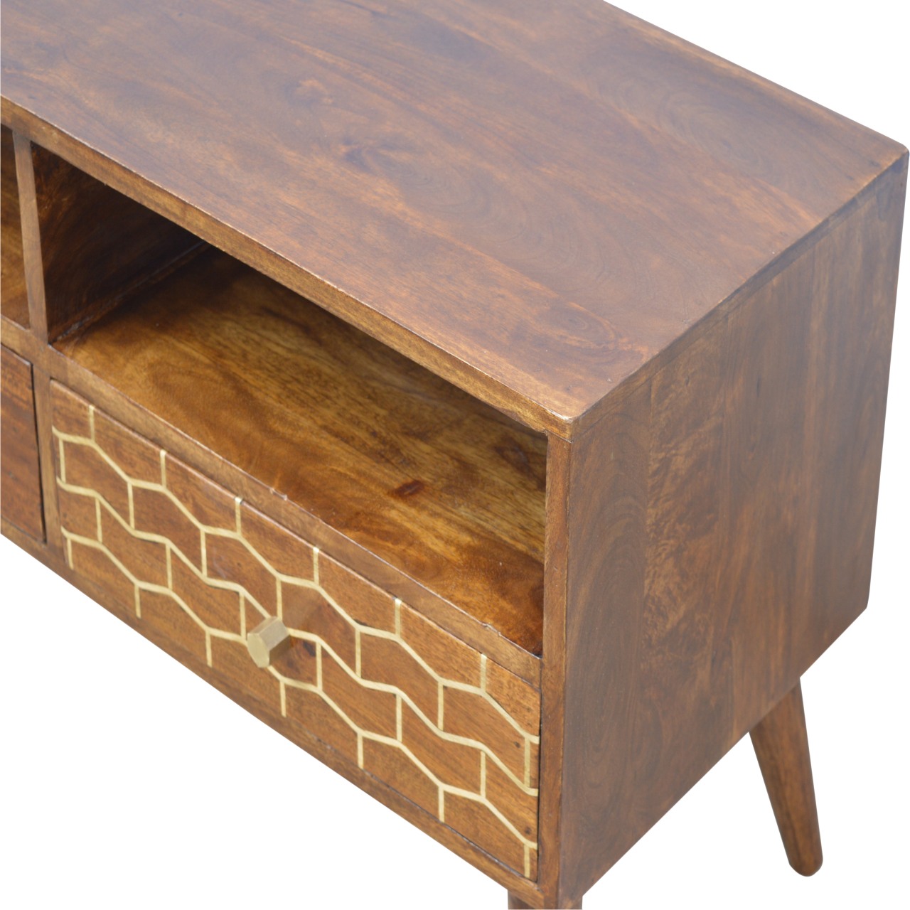 Gold Art Pattern Drawer Media Unit - Image 3