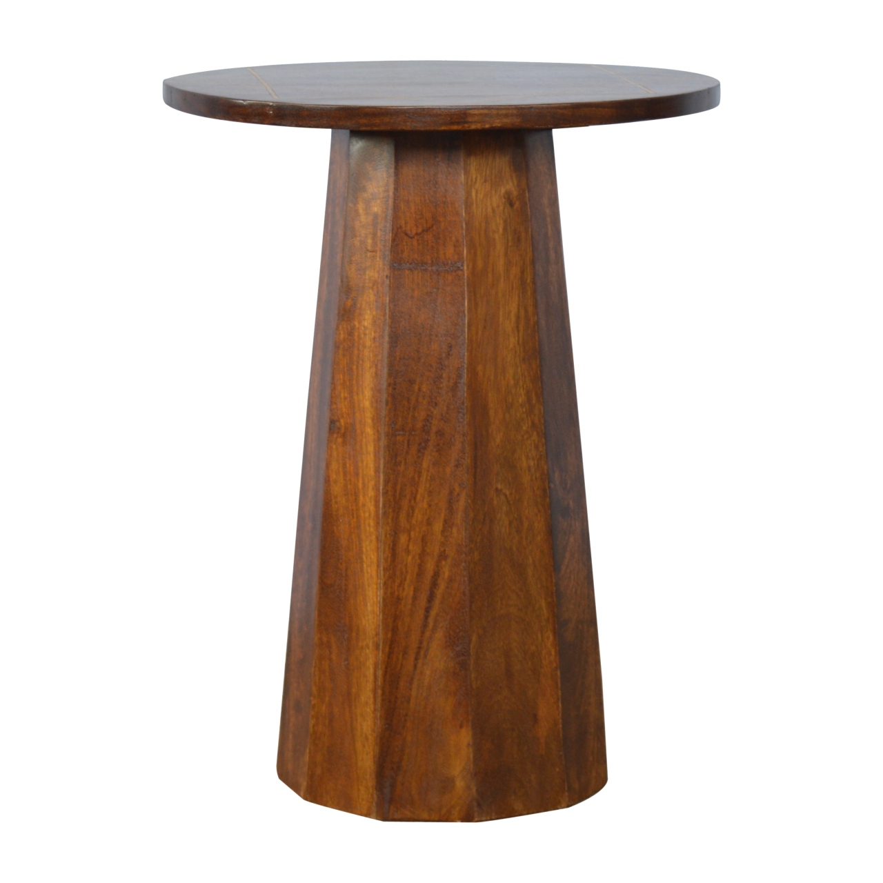 Geometric Brass Inlay End Table - Image 2