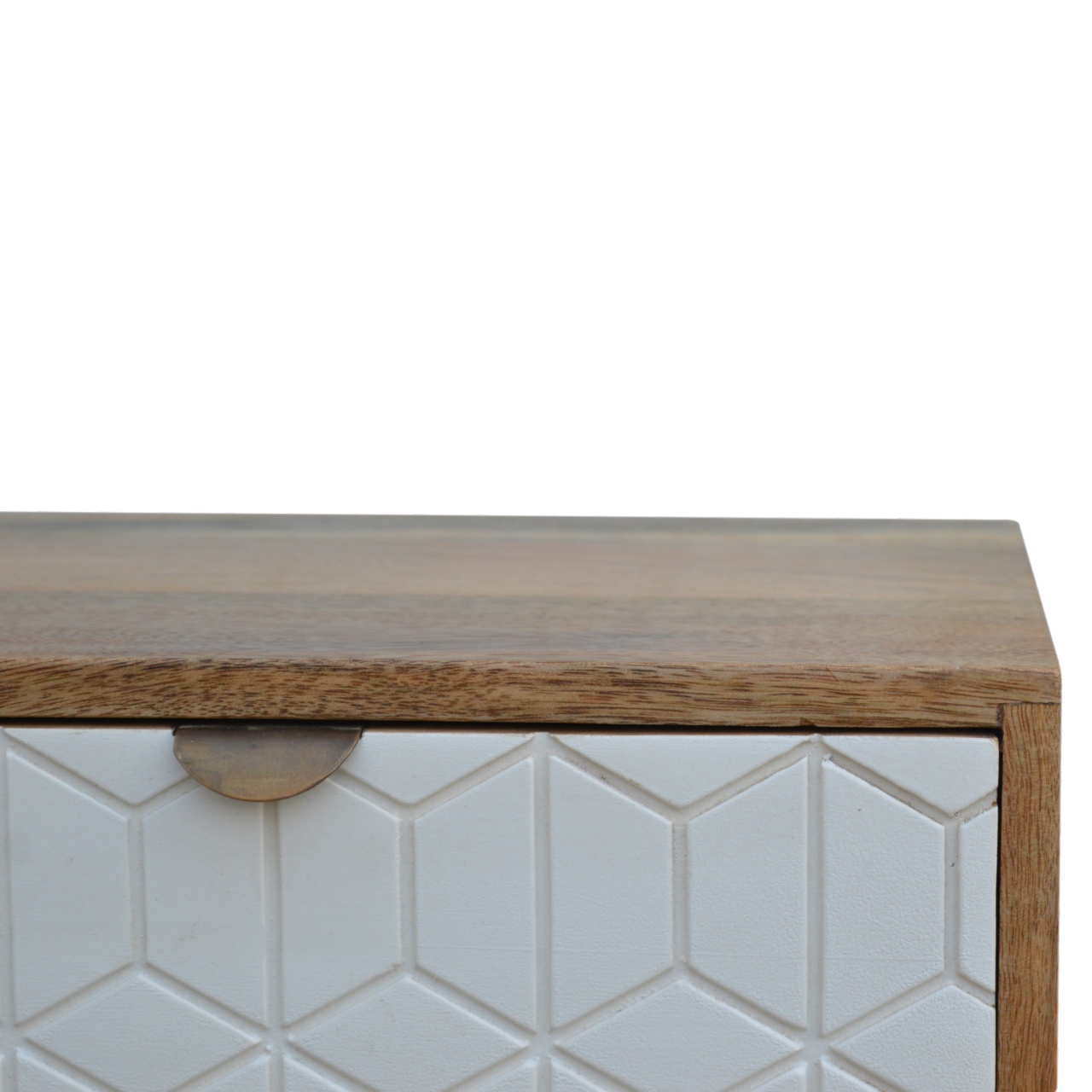 Sleek White Carved Bedside - Image 4