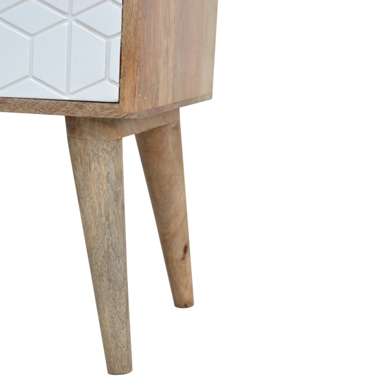 Sleek White Carved Bedside - Image 6