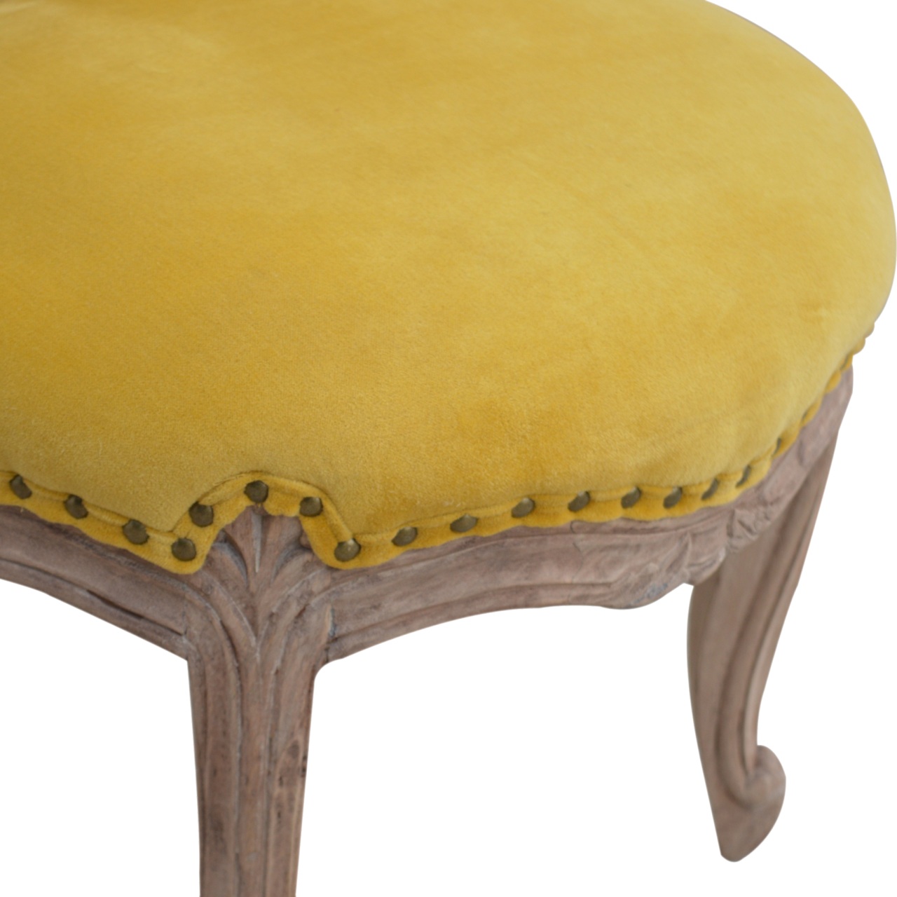 Mustard Velvet Studded Chair - Image 5