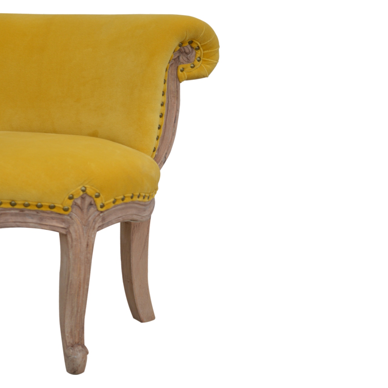 Mustard Velvet Studded Chair - Image 4