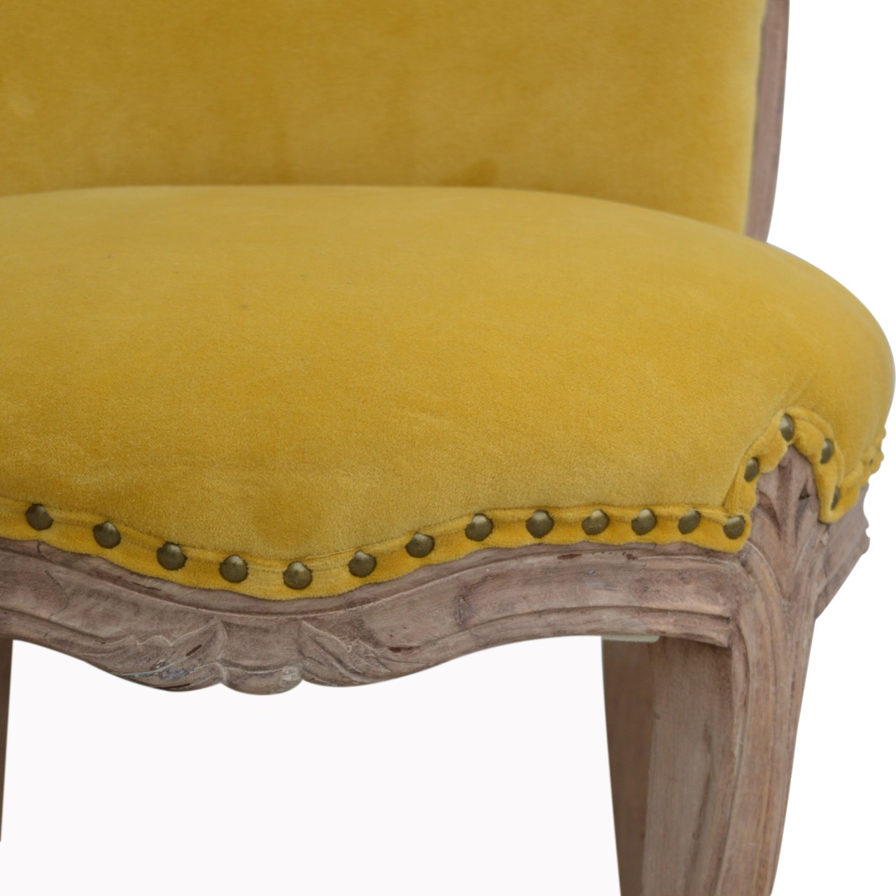 Mustard Velvet Studded Chair - Image 6