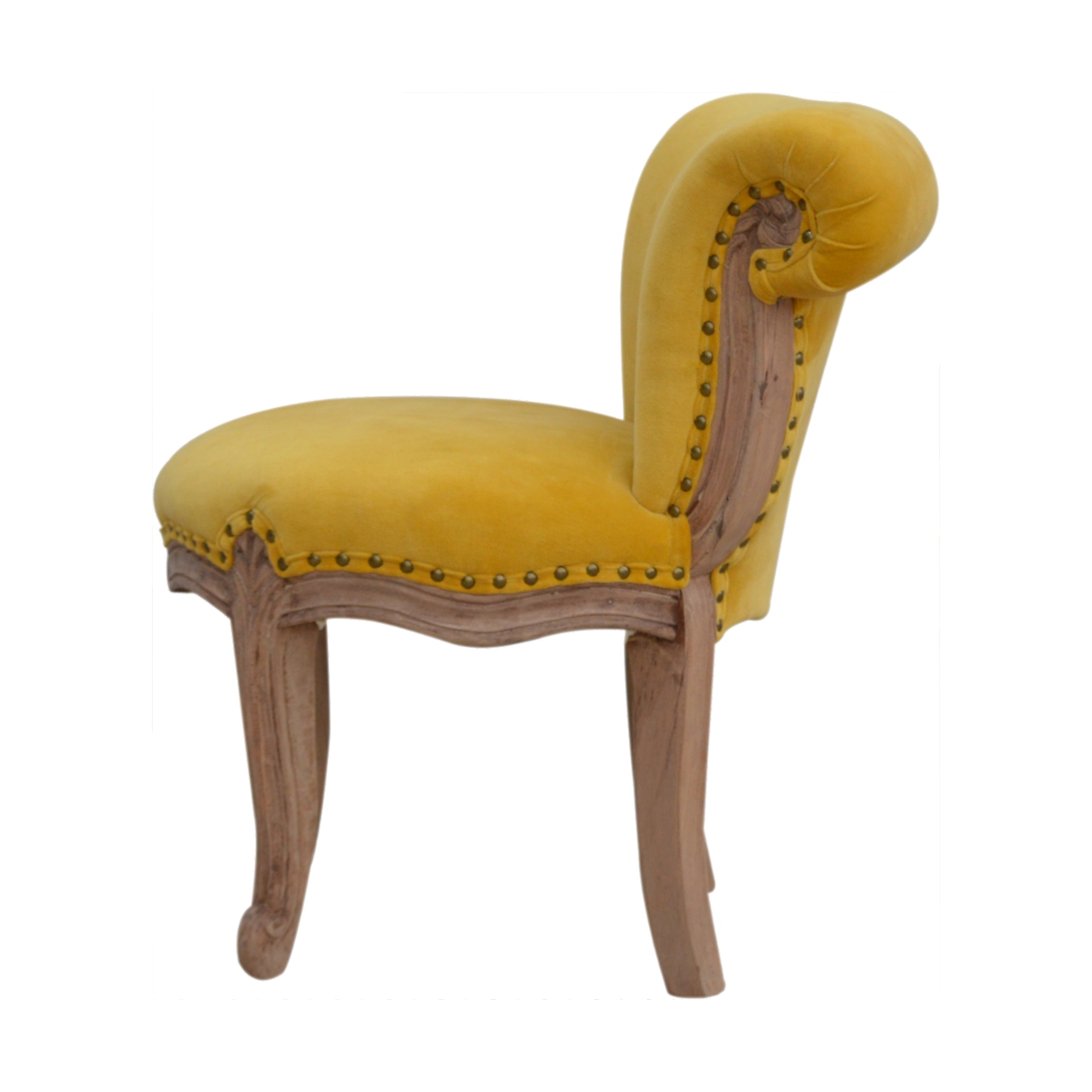 Mustard Velvet Studded Chair - Image 3