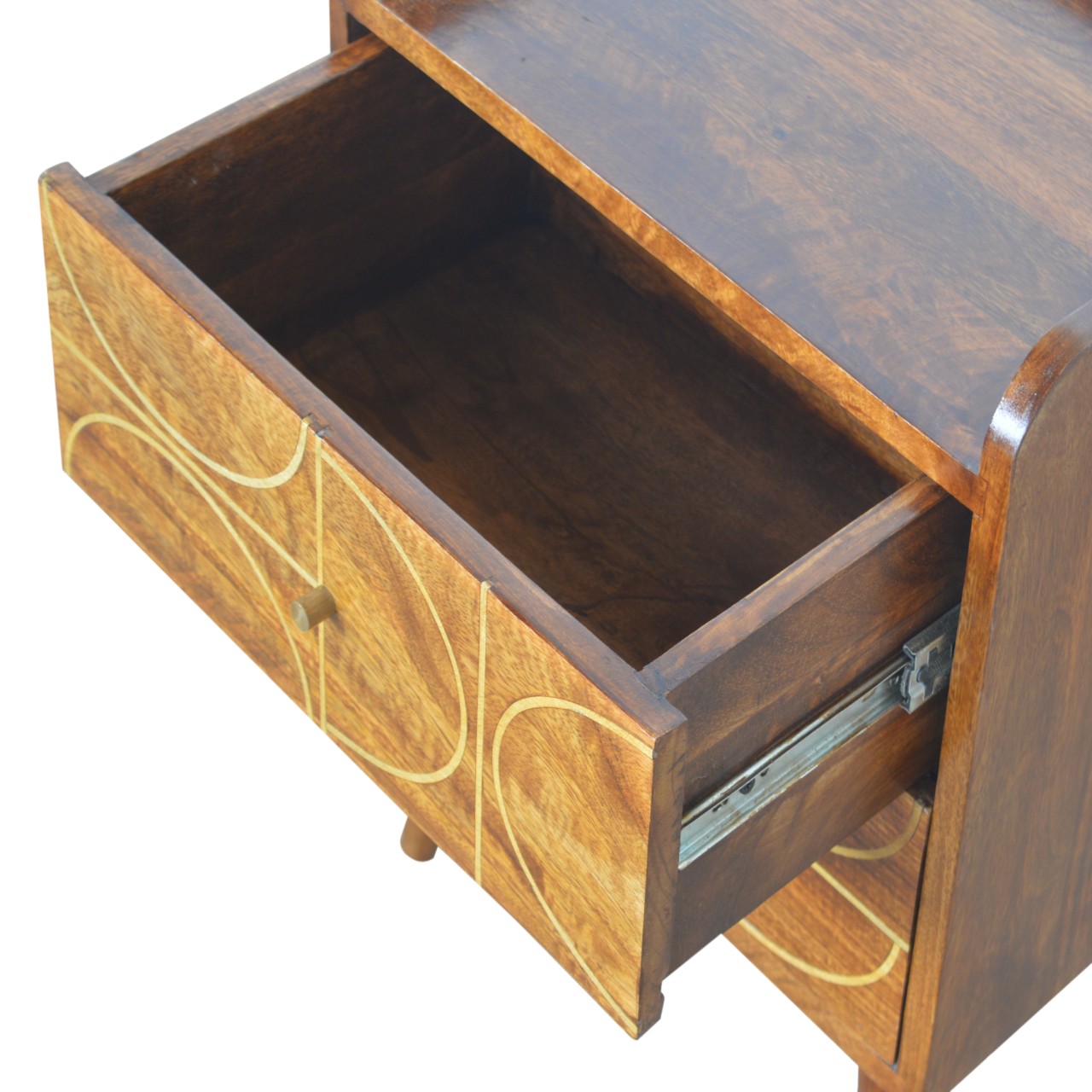 Chestnut Inlay Abstract Bedside - Image 6